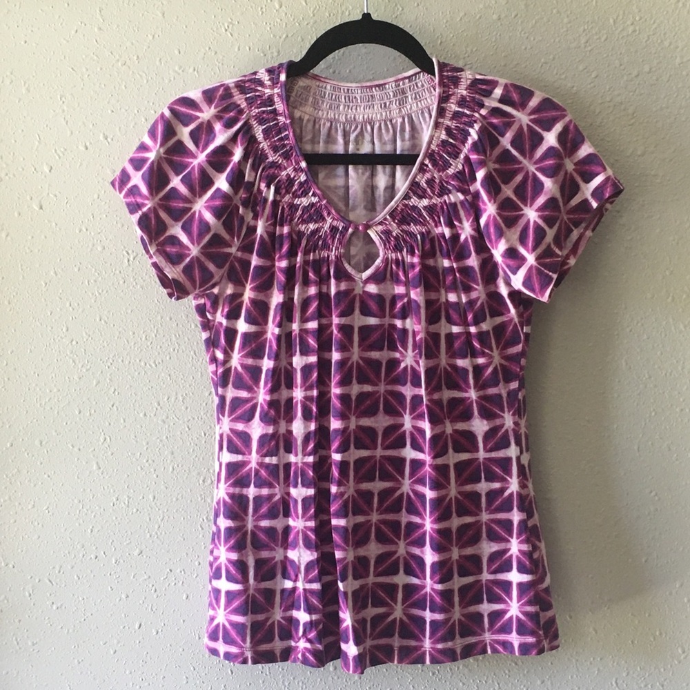 Merona Purple & White Cap Sleeve T-Shirt